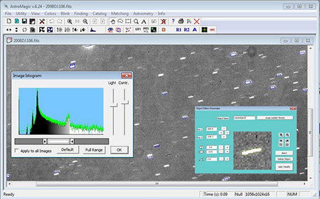 Interfaccia del software AstroMagic, immagine illustrativa per il corso di astrometria